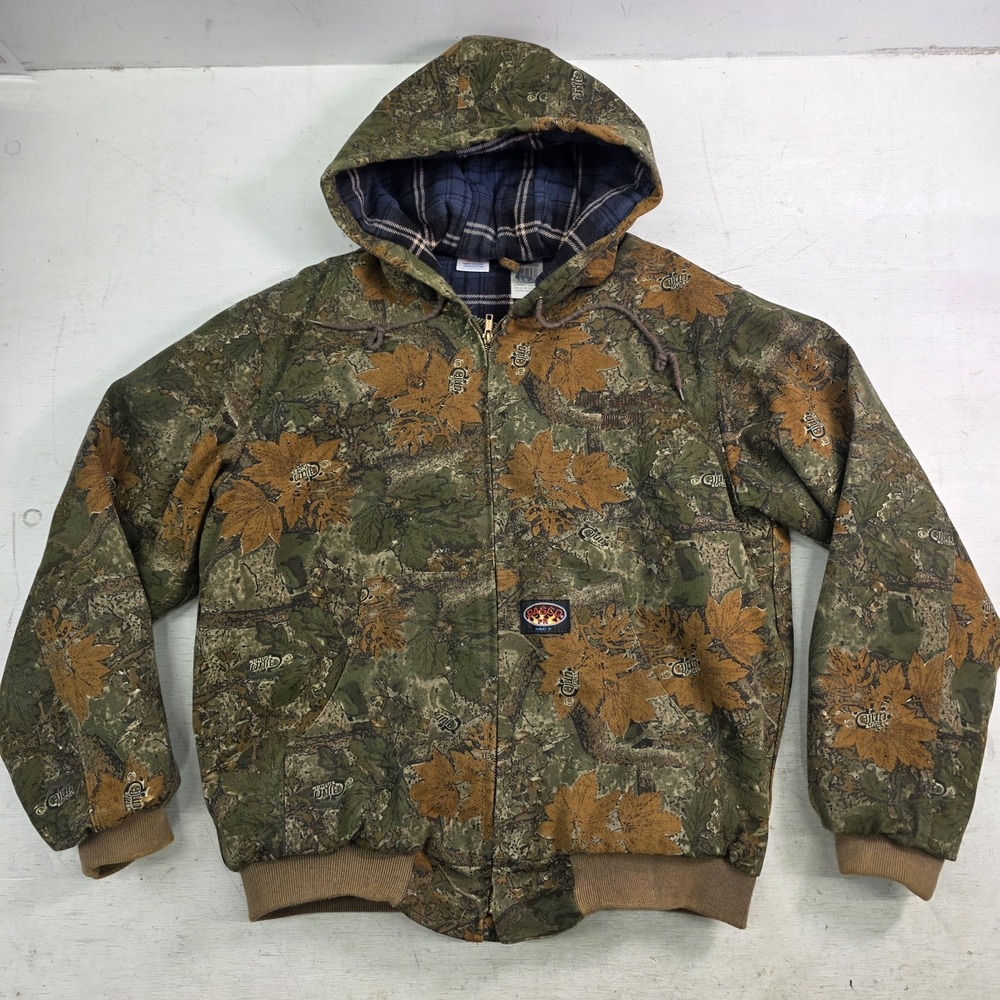 Rasco FR Flame Resistant HRC2 Cajun Lifestyle Camo Zip Hooded Jacket EUC Men's L